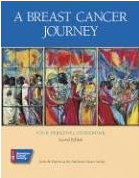 Book Title:" A Breast Cancer Journey : Your Personal Guidebook"  by American Cancer Society. Cover shows a colorful painting style of people.