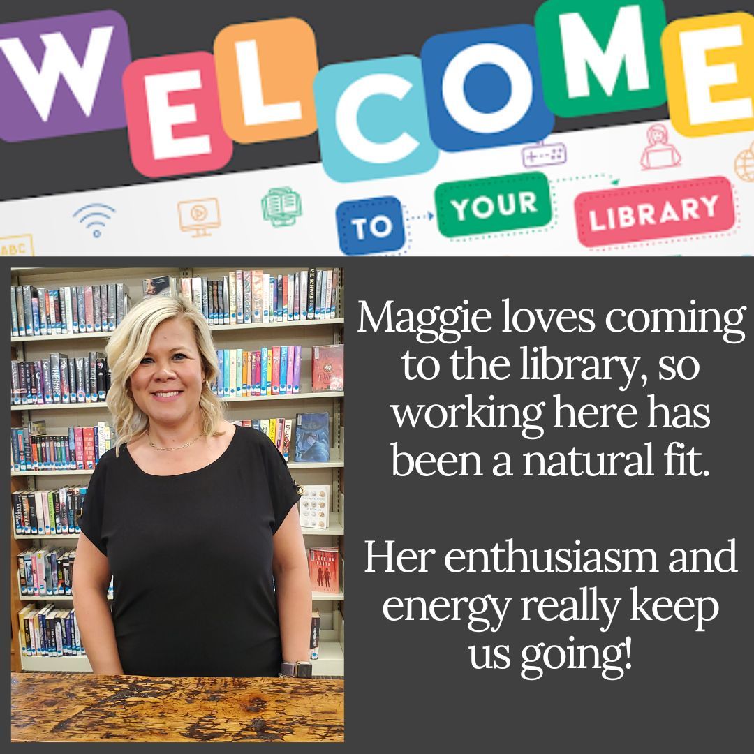 Woman smiling in library with 