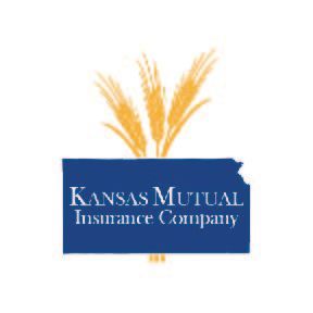 A kansas mutual insurance company logo with wheat growing out of it