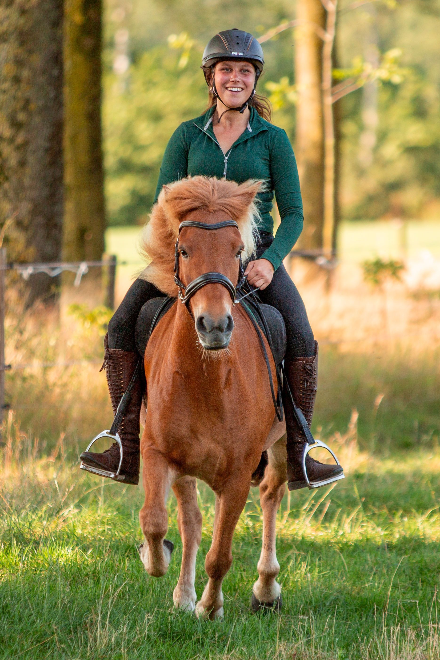 Anne tijdens training