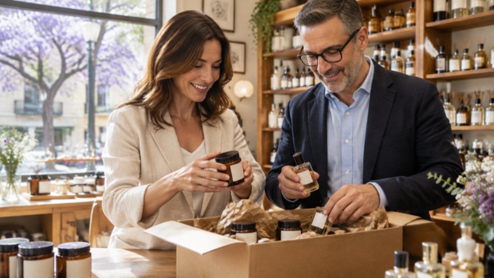 Fundadora española y asesor argentino abren en Buenos Aires el primer envío tras exportar cosméticos a Argentina