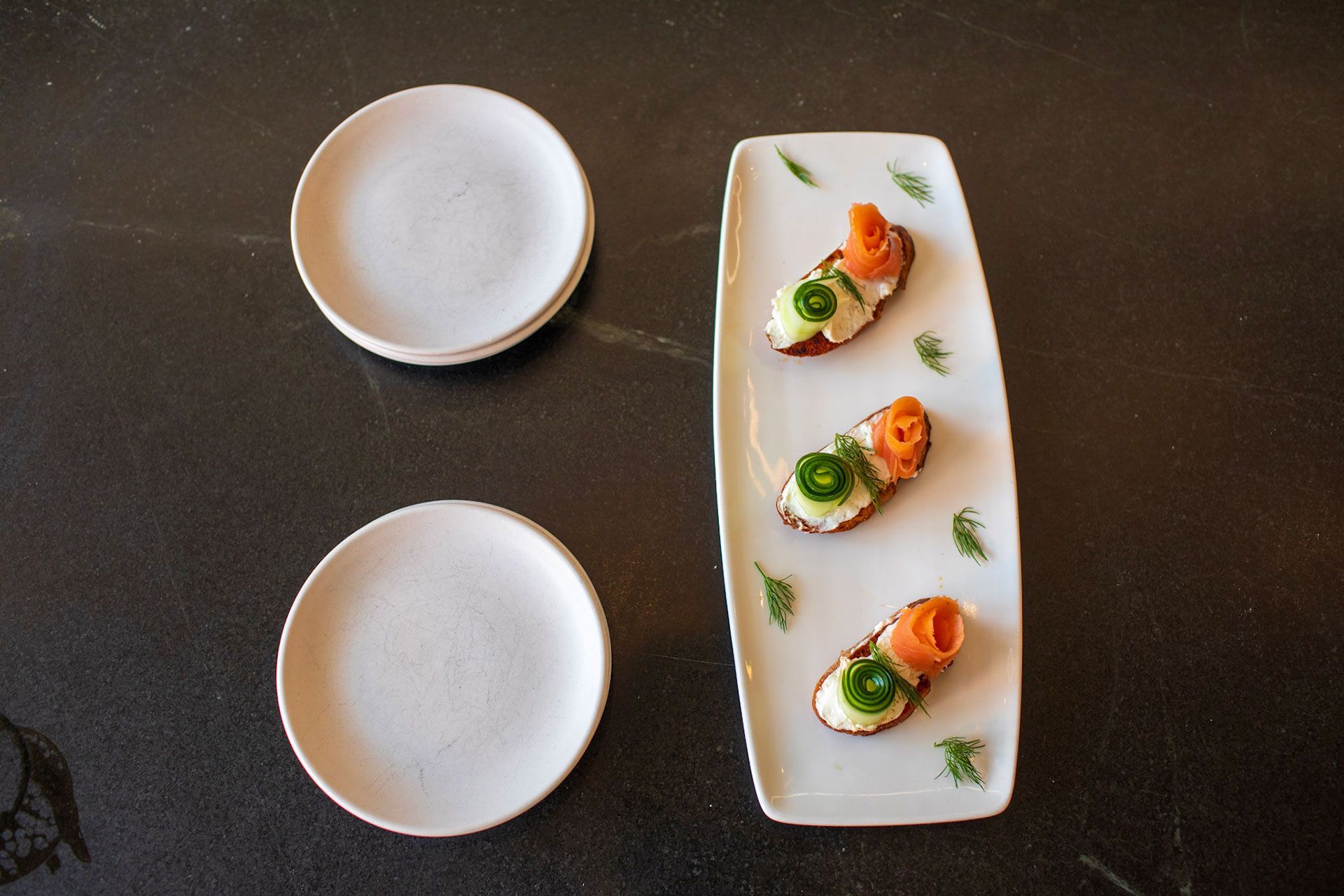 Restaurant table with food 17