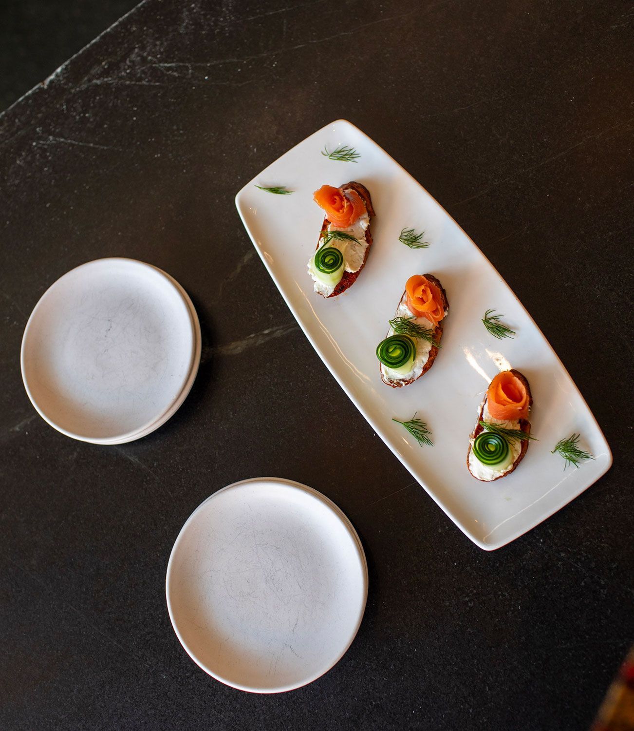 Restaurant table with food 16