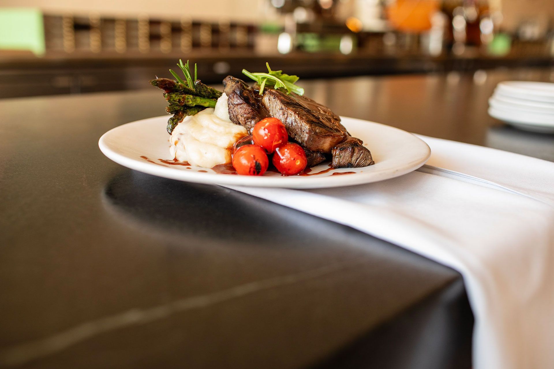 Restaurant table with food 10