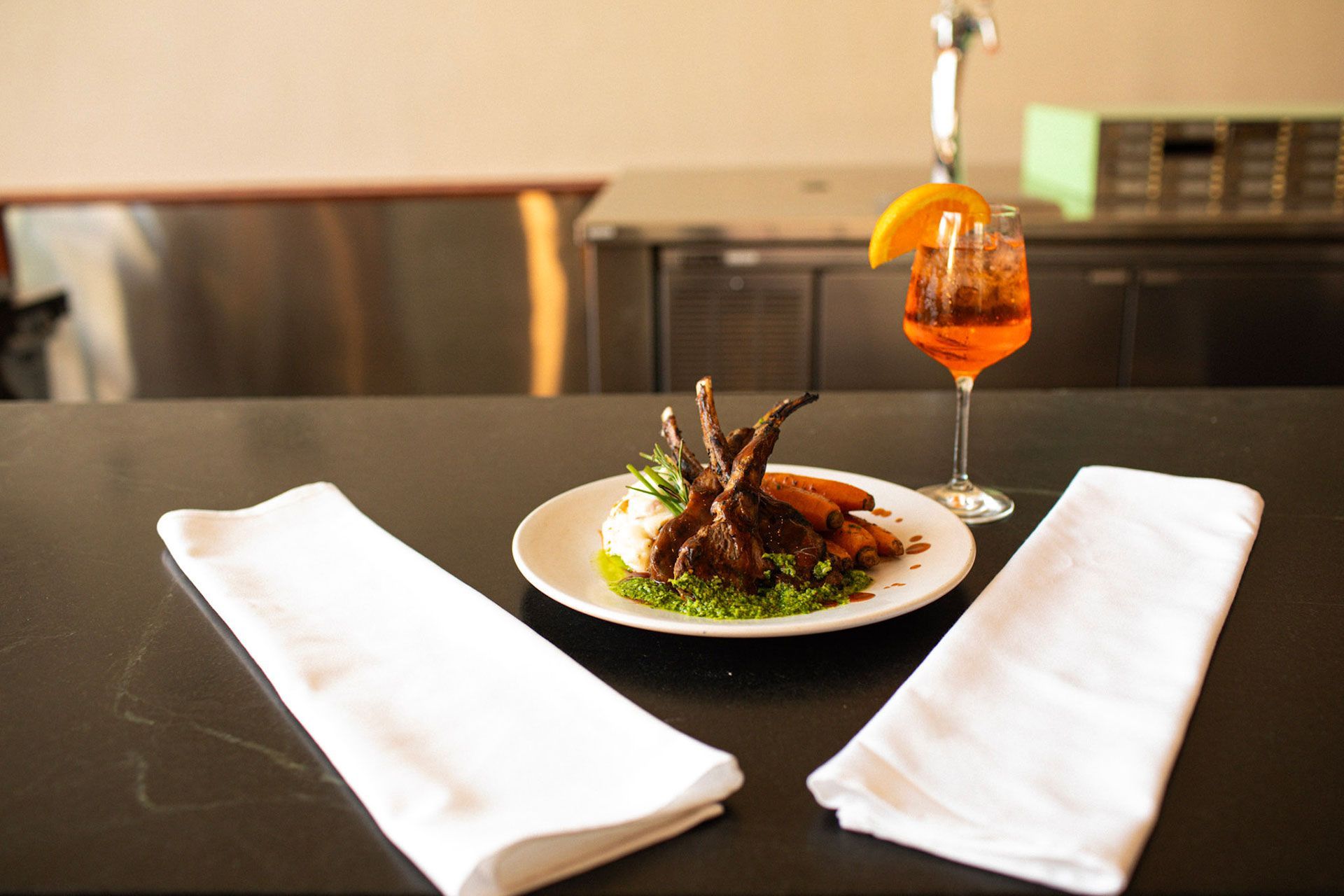Restaurant table with food 7