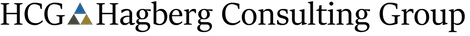 A blurry picture of the hcg hagberg consulting group logo