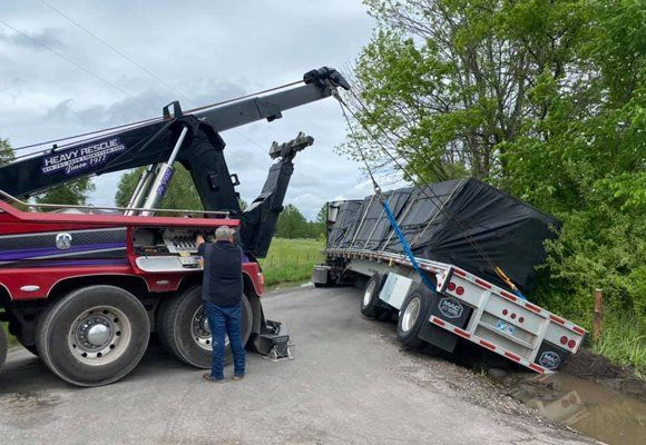 Towing a stranded truck Towing a stranded truck