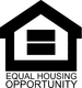 A black and white logo for equal housing opportunity.