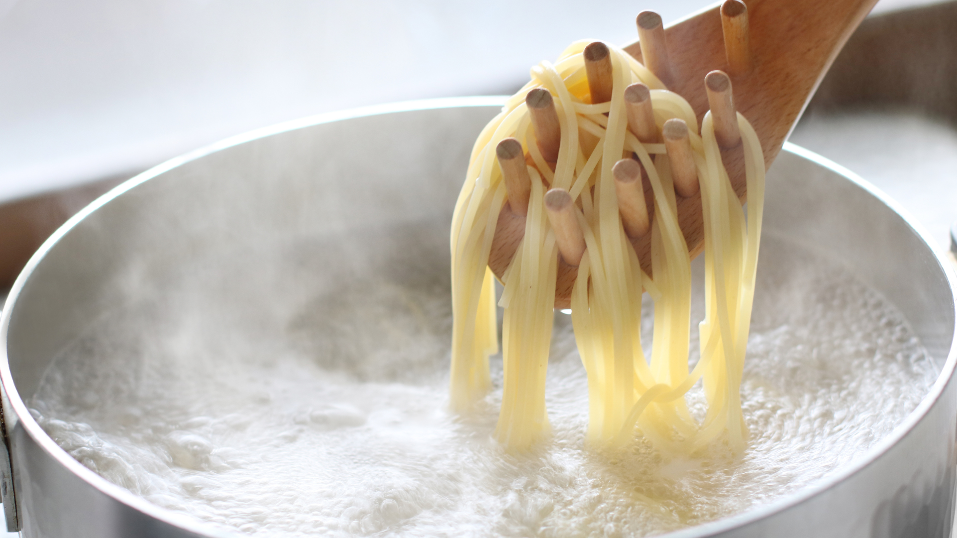 cooking pasta boiling pot kitchen steam