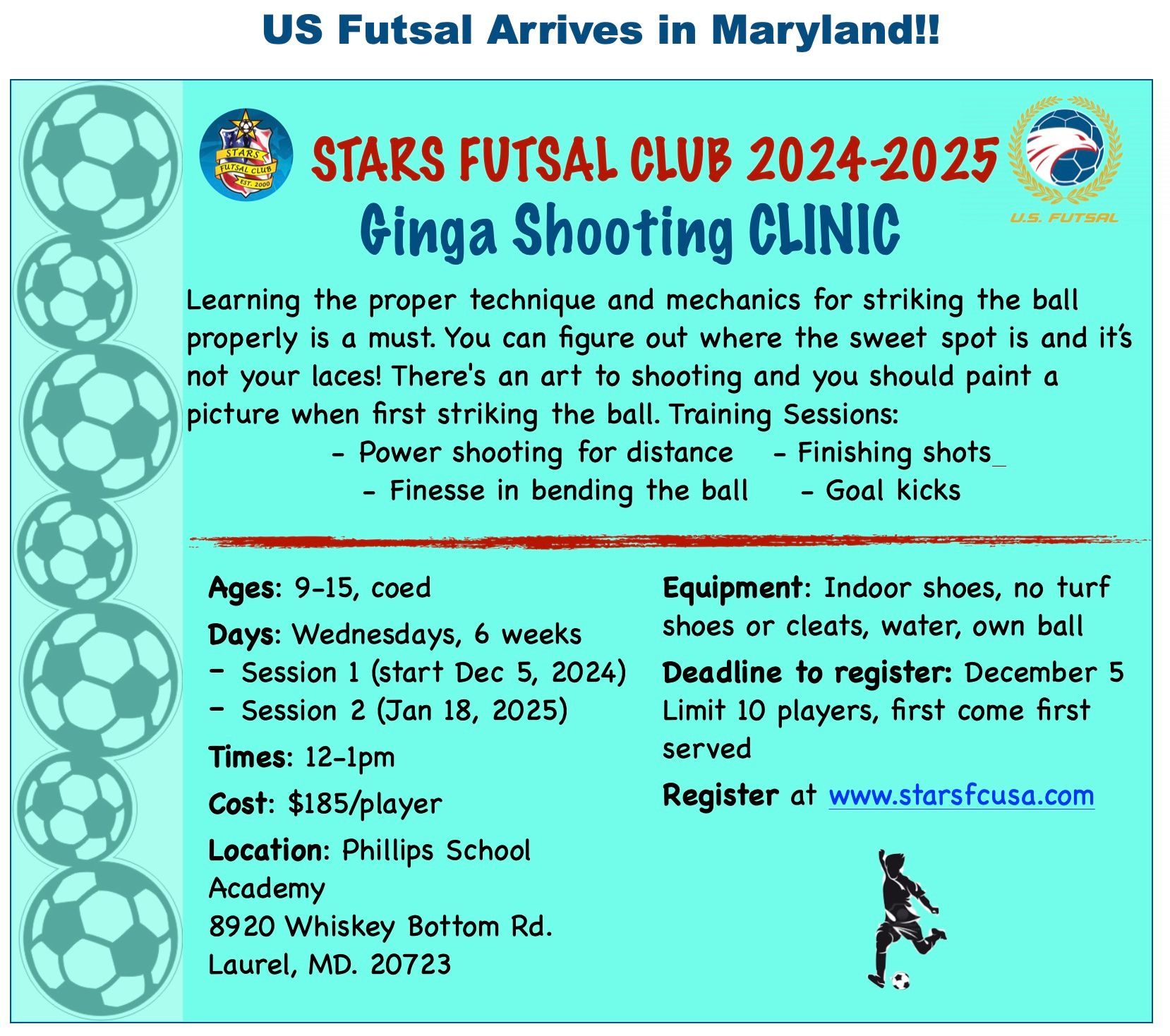 An advertisement flier for stars fc ginga clinic
