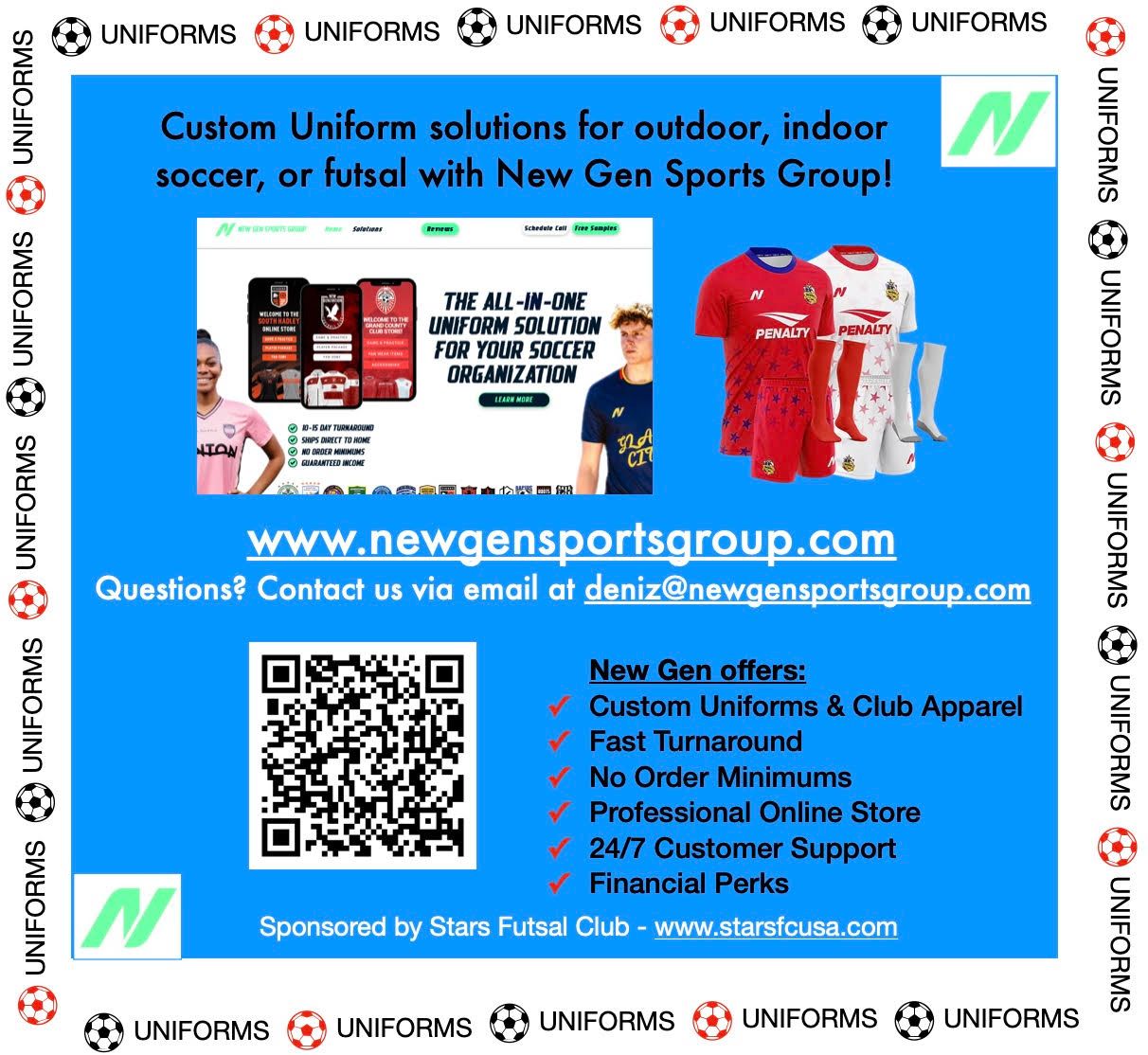 STARS FC flier about uniform ordering