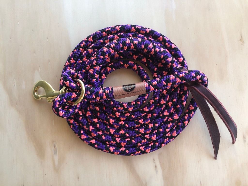 Lead rope with cowboy snap, custom color braiding – Rowdy's Ropes