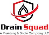 Drain Squad logo with red and black shield icon and the text “A Plumbing & Drain Company LLC”