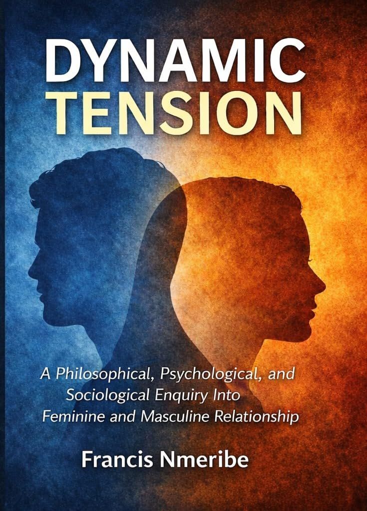 Book cover titled “Dynamic Tension” with blue and orange silhouetted faces facing each other.