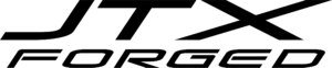 Black stylized “JTX FORGED” logo on a white background