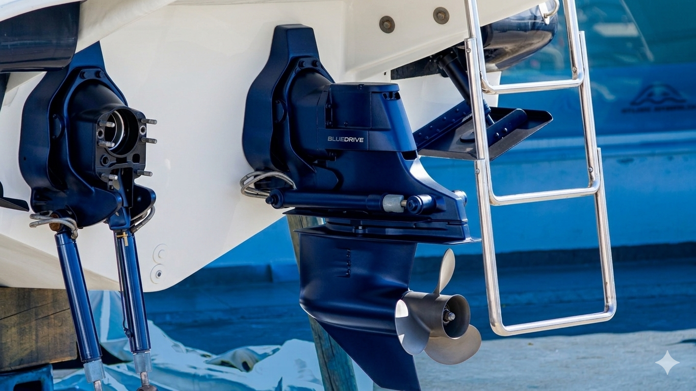 blue boat motors