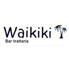 Logo minimale di Waikiki Bar Trattoria in stile sobrio su sfondo scuro.