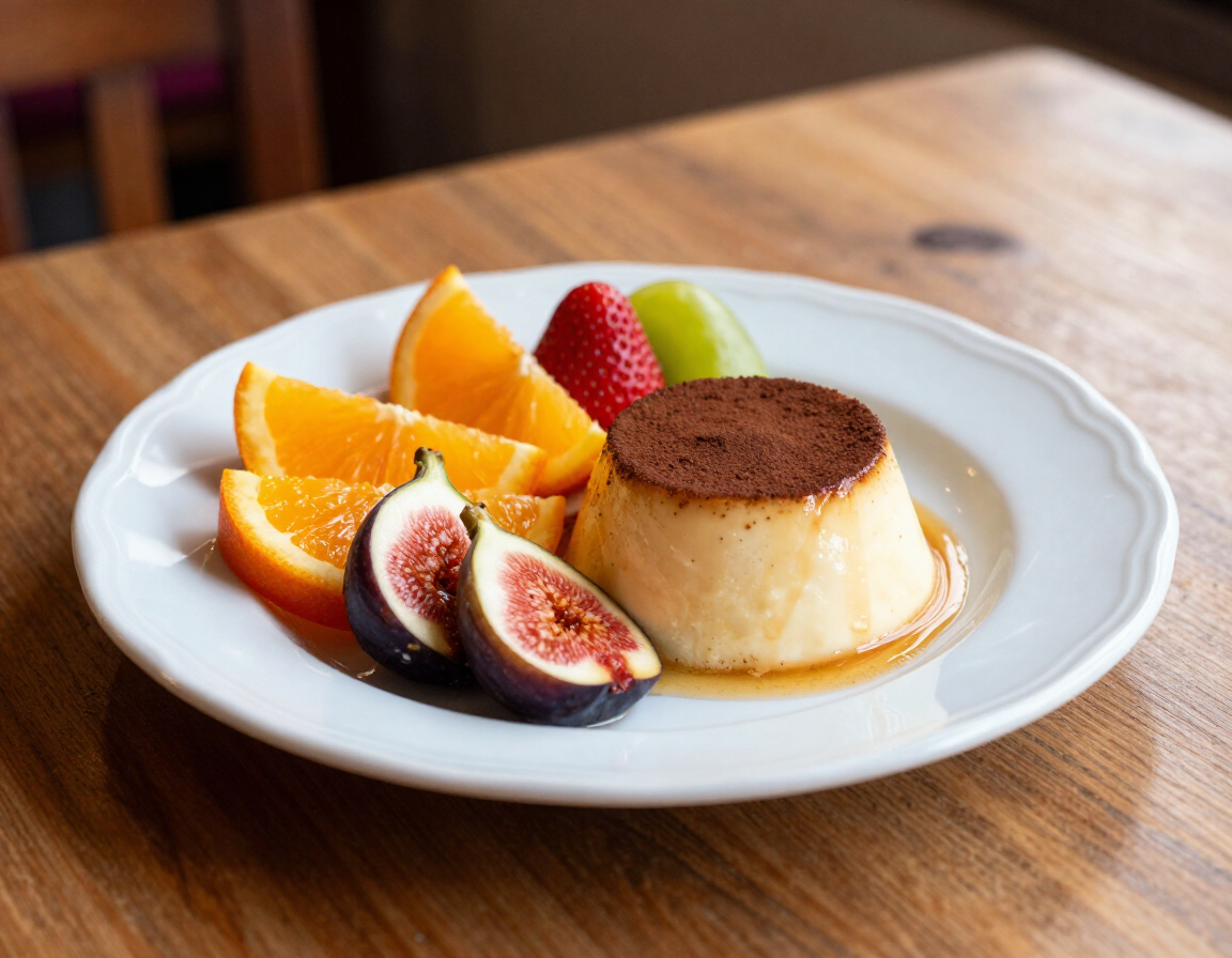 Dolce della casa con frutta di stagione, senza persone.
