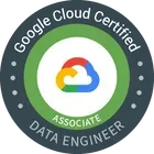 A google cloud certified associate data engineer badge.