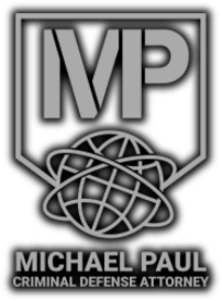 Logo with &ldquo;MP&rdquo; over a globe and the text &ldquo;MICHAEL PAUL CRIM DEFENSE ATTORNEY&rdquo;