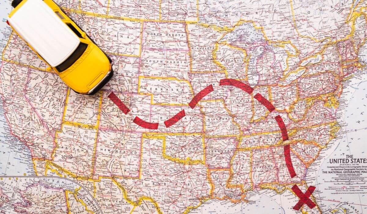 map showing interstate move