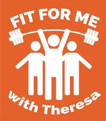 A logo that says fit for me with theresa