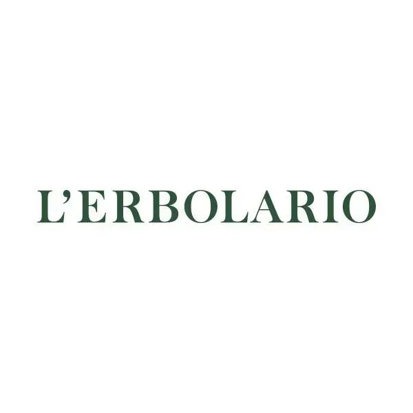 Logo di L'Erbolario in carattere serif verde scuro su sfondo bianco.