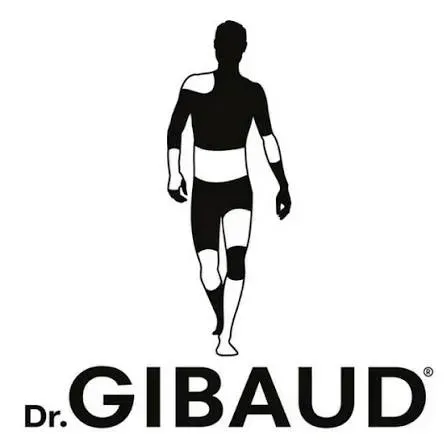 Logo del Dr. Gibaud con la silhouette nera di una persona che cammina e testo in grassetto