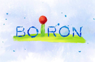Logo BOIRON in blu con un punto rosso sopra la I su sfondo chiaro