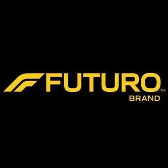 Logo del marchio Futuro in giallo su sfondo nero.