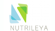 Logo NUTRILEYA con forme geometriche blu e verdi sovrapposte su sfondo bianco.