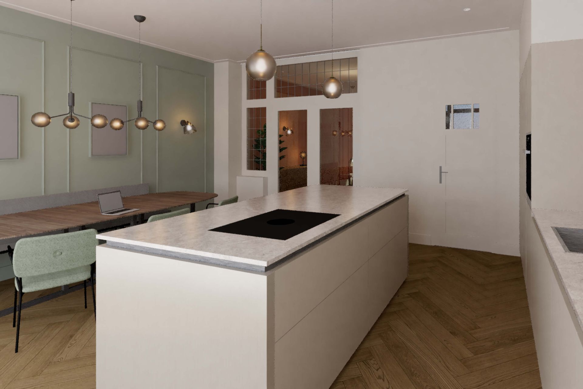 verbouw woning grachtenpand alkmaar, interieurontwerp keuken