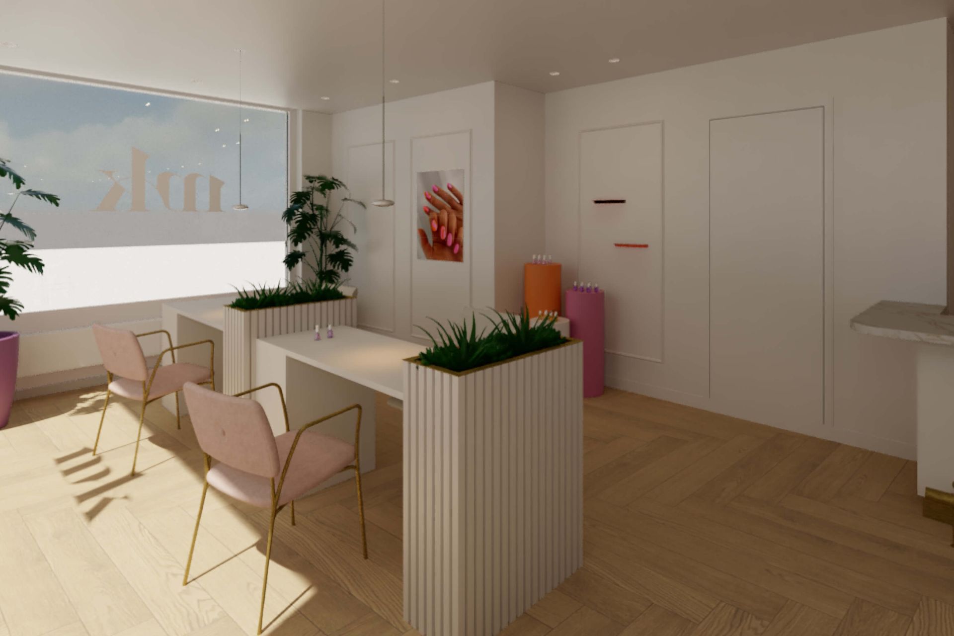 interieurontwerp nagelstudio, interieur mimi-k alkmaar