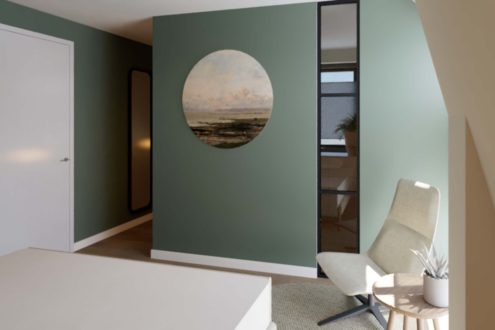 nieuwbouw woning vroonermeer noord, interieurontwerp slaapkamer