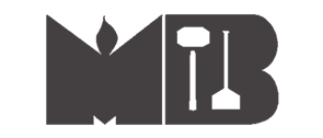 Dark logo with stylized “MB” and white tool icons inside the letters