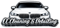 Modern CC Cleaning & Detailing logo showing a luxury car design representing expert auto cleaning.