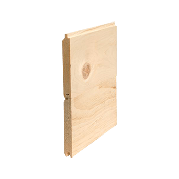Wooden plank, light brown, with tongue and groove edges.