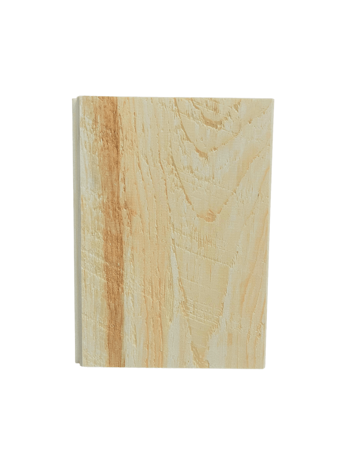 Rectangular wood tile with light tan and brown grain pattern.