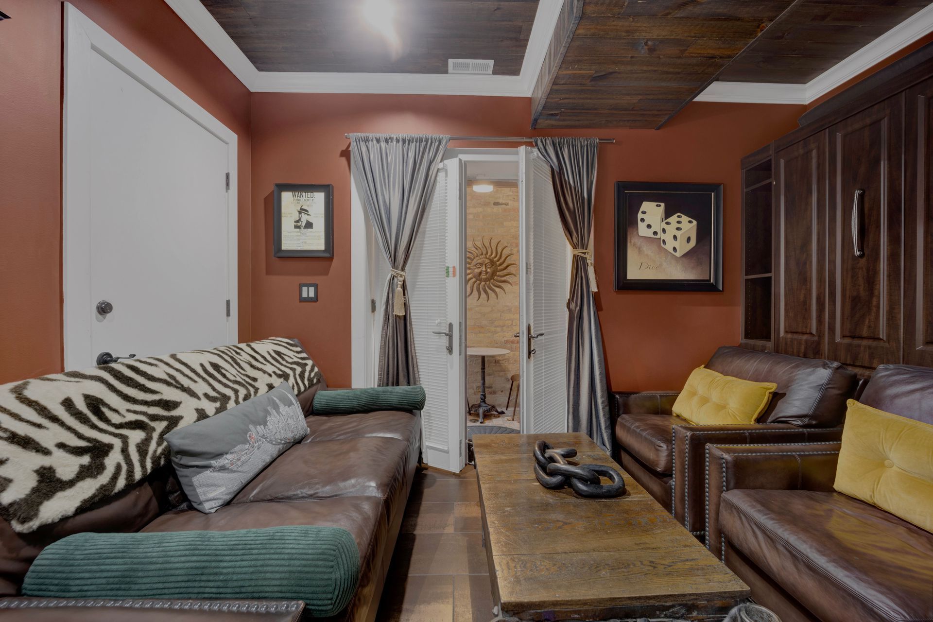 A living room with two couches and a coffee table
