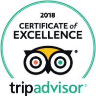 The logo for tripadvisor is a certificate of excellence.