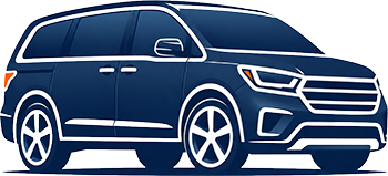 Blue SUV side view illustration on white background