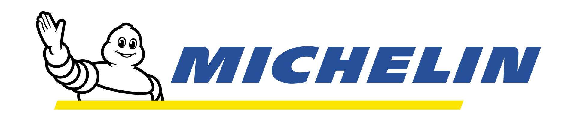 Michelin logo: a white, friendly character waves next to the word