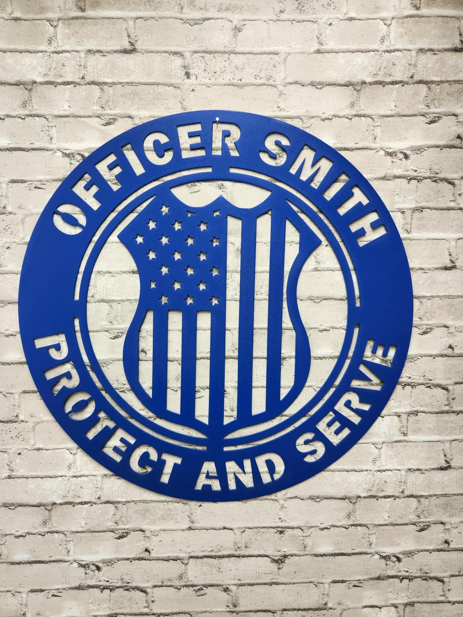 Police metal signs