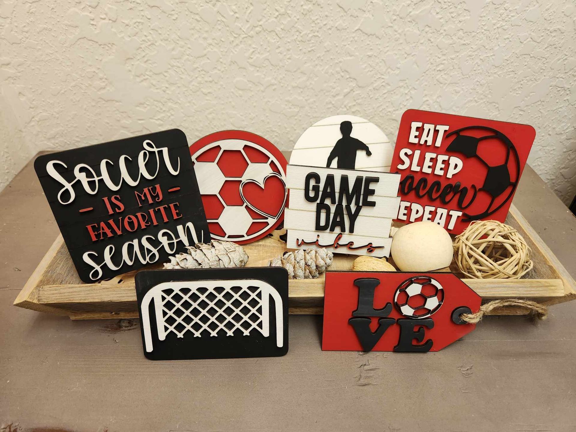 Soccer Tiered Tray, Soccer Dough Bowl, Sports Tiered Tray, 3D Soccer decorations, Soccer party decorations, College Soccer