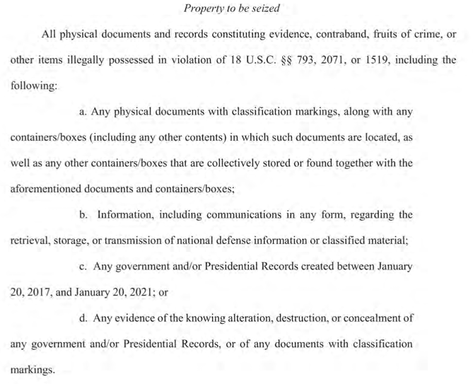 A page of text that says property to be returned