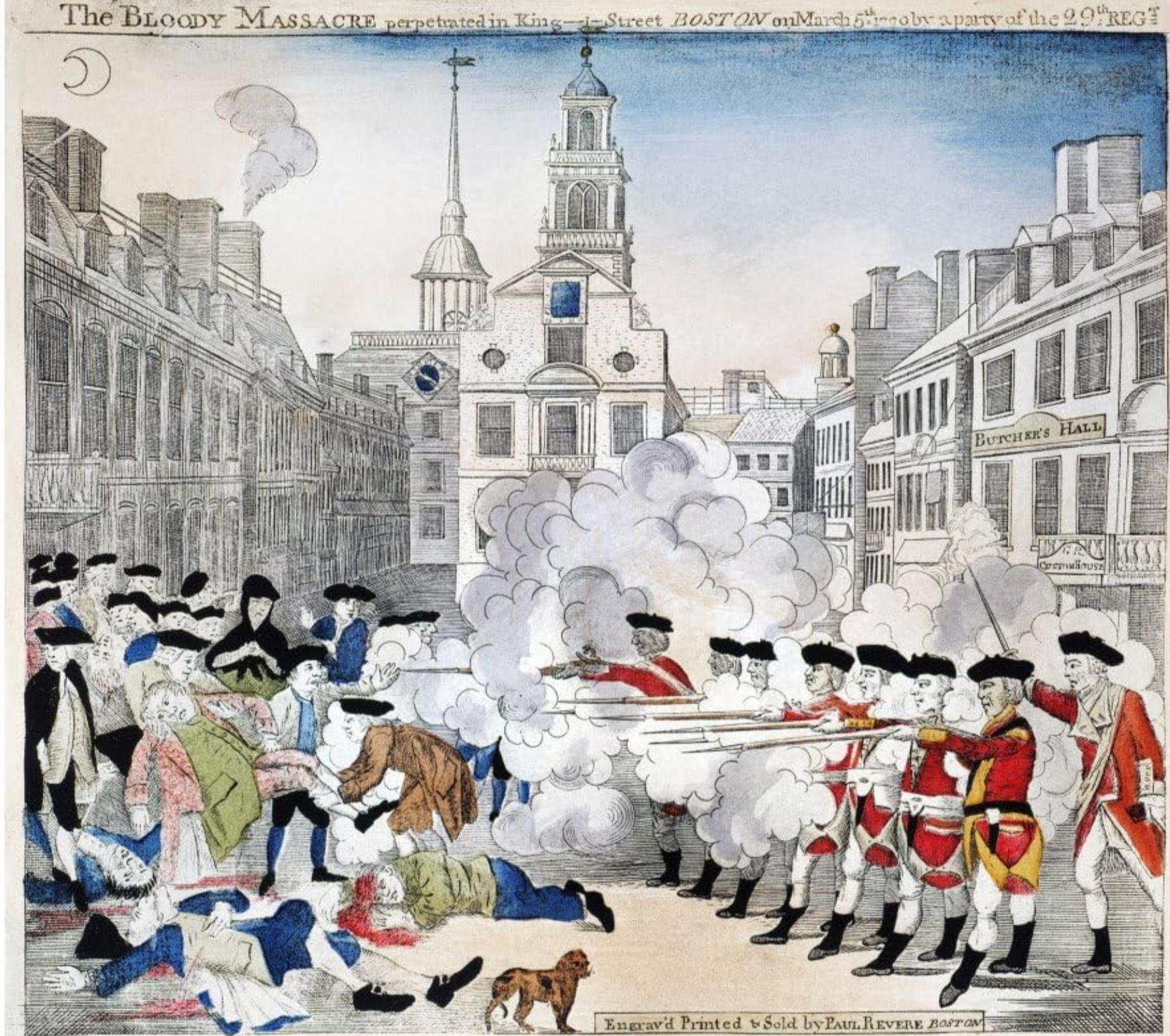 A painting of soldiers fighting in a city called the hungry massachusetts