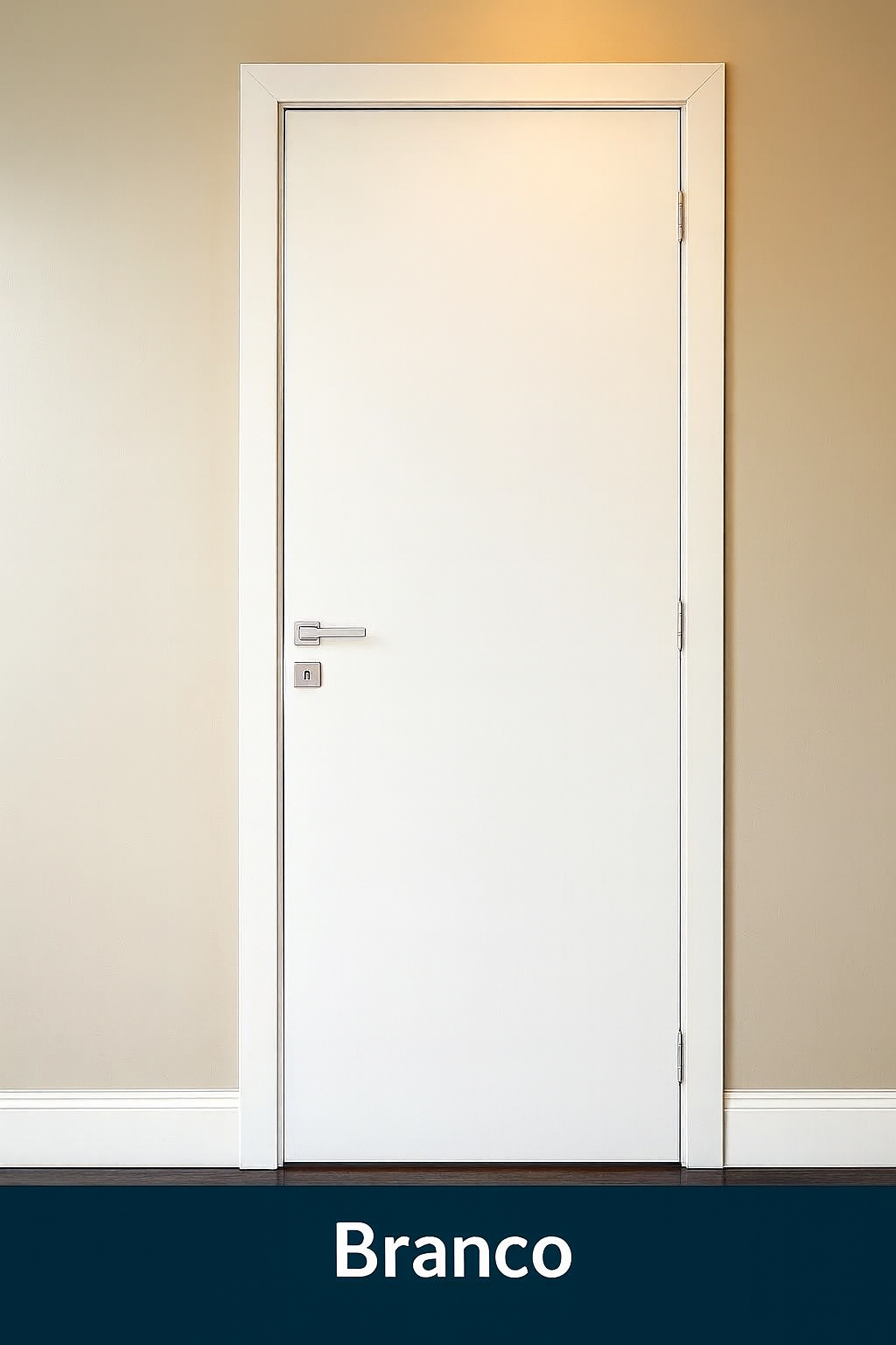 Uma porta branca com a palavra branco nela