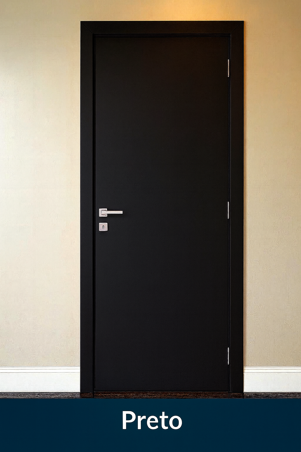 Uma porta preta com a palavra preto nela