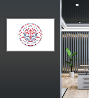 A close up of a worldwide insurance agency logo on a piece of paper.