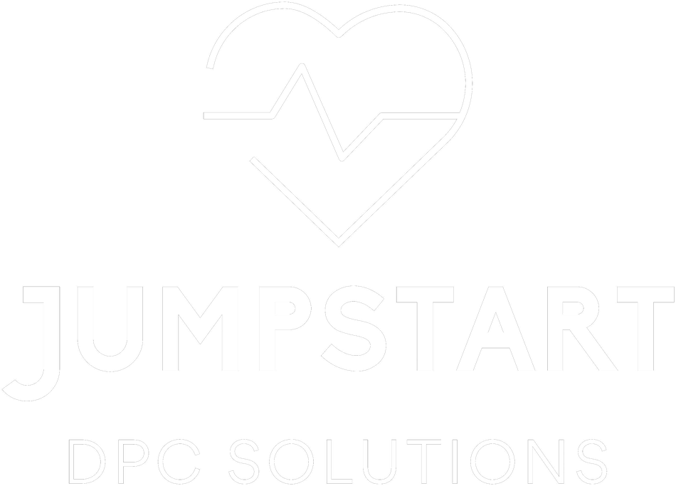 Faint white logo with a heart line and the words “JUMPSTART DPG SOLUTIONS” on a light background